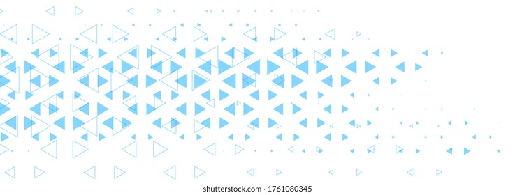 banner blanco abstracto con diseño de formas triangulares azules