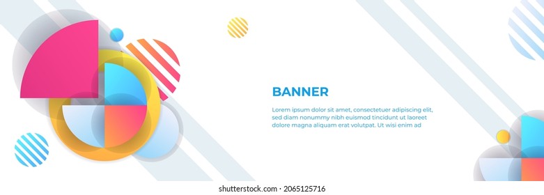 Abstract white banner with colorful shapes gradient lines. Vector illustration for wallpaper, banner, background, card, book illustration, landing page