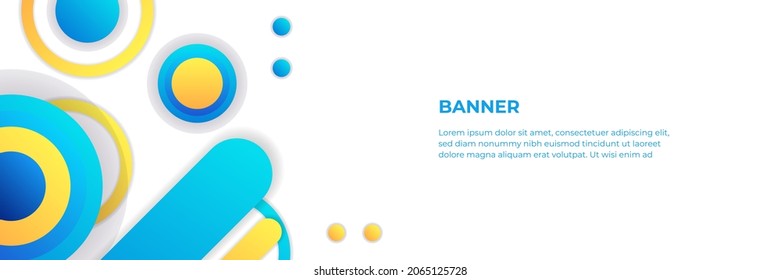 Abstract white banner with colorful shapes gradient lines. Vector illustration for wallpaper, banner, background, card, book illustration, landing page