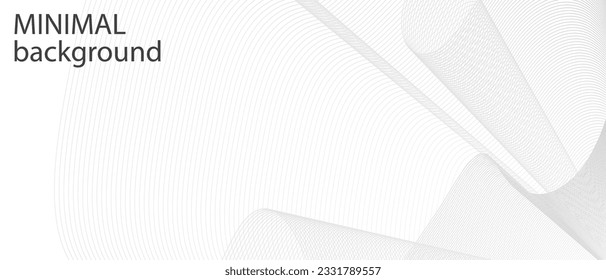 Abstract white banner template. Minimal wavy line background for social media cover. Vector illustration