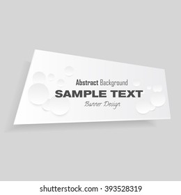 Abstract white banner template with orbs. Vector illustraton, eps 10