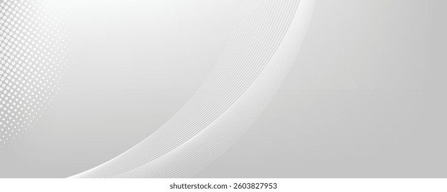 Abstract white banner template with wavy lines
