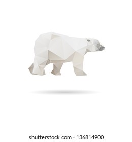 Abstract white bear isolated on a white backgrounds
