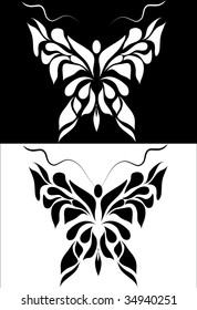 abstract white and black butterfly background