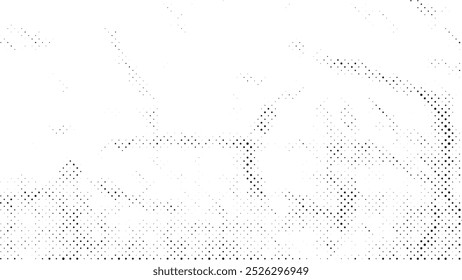 Abstract white and black color background with halftone effect, dot pattern. Vector illustration.