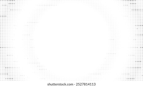 Abstract white and black color background with halftone effect, dot pattern. Vector illustration.