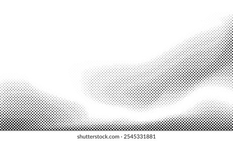 Fondo de color blanco y negro Abstractas con efecto de semitono, patrón de puntos. Ilustración vectorial.