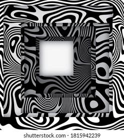 abstract white black colored image of square frames