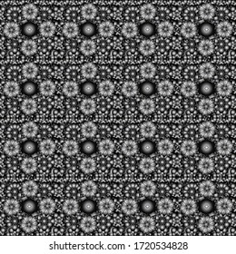 Abstrakter weißer, schwarz-grauer Hintergrund mit silbernen geometrischen Ornamenten. Kann für digitales Papier, Stoffdruck, Seitenfüllung verwendet werden. Vektornahtloses Muster in traditionellen Weihnachtsfarben.