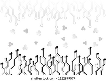 Abstract white black gray color lines background. Corporate technology modern design. Pattern geometric style. Circuit lines design. Vector. Illustration.