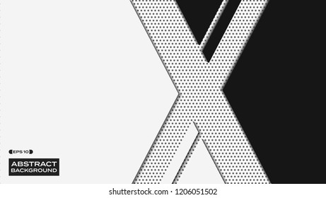 Abstract of white and black paper cut on dot pattern background, vector eps10