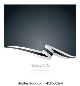 Abstract white black ribbon vector