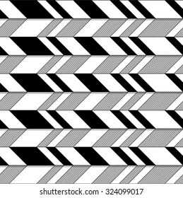 Abstract White and Black Seamless Geometric Pattern. Vector Illustration