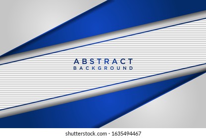 Abstract white and blue background with overlap layers and line texture
