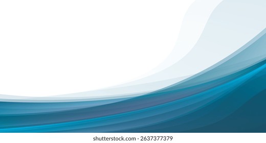 An abstract white blue background with smooth flowing wave lines, modern and clean design, suitable for business or technology