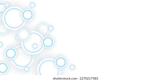 Abstract white and blue circles on background. backdrop illustration for your design. Modern technology background. Vector EPS 10
