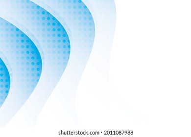 Abstract white and blue color background, modern design with geometric shape, halftone effect. Vector illustration.