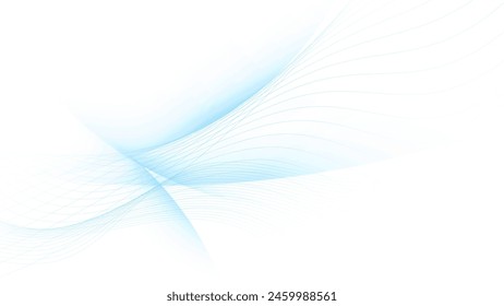 Abstract  white and blue color, modern design curve lines background. Vector illustration.