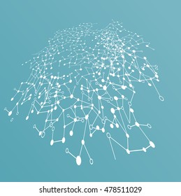Abstract white and blue connection background, vector