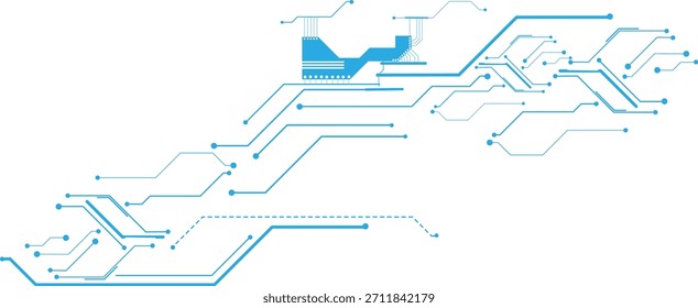 Abstrato branco azul digital tecnologia futurista circuito placa de fundo design. 