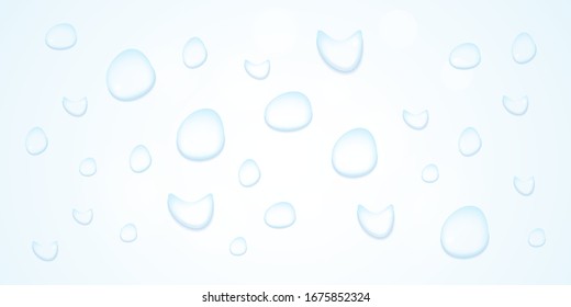 Abstract white blue drop water transparent background