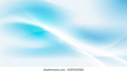 Abstract white and blue dynamic wavy background. Futuristic hi-technology and healthcare concept. Vector illustration