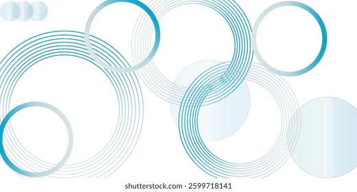 Abstract white and blue glowing geometric lines modern shiny blue circle lines pattern. Suit for cover,  banner, brochure