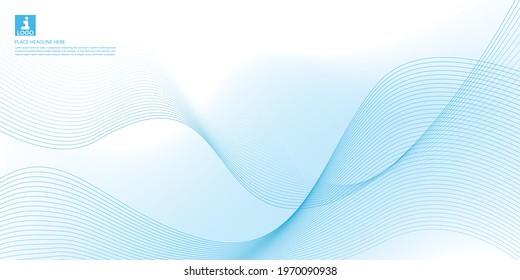 Abstract white and blue gradient background. Halftone lines design background. vector Illustration. Decorative web layout or poster, banner.