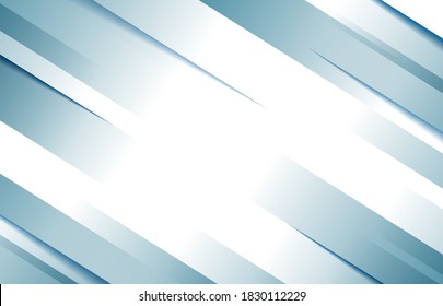 abstract white and blue gradient geometric background, oblique line and slanted squares shape overlapping, paper cut , with space in the middle. minimal, modern, elegant style background stock vector