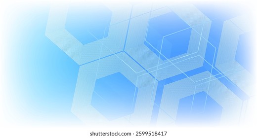 Abstract white and blue hexagon background. science and health care technology concept background. modern concept
