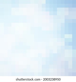 Resumen de fondo de mosaico blanco y azul. Fondo vectorial. Mosaico blanco y azul. Fondo de arte de Pixel.