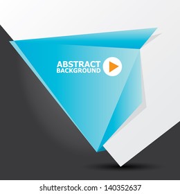 Abstract white and blue paper origami background. Vector origami Speech bubble. Vector abstract origami background for website or cover design. Blue stylish brochure for text and advertising.