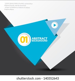 Abstract white and blue paper origami background. Vector origami Speech bubble. Vector abstract origami background for website or cover design. Blue stylish brochure for text and advertising.