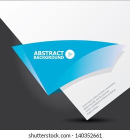 Abstract white and blue paper origami background. Vector origami Speech bubble. Vector abstract origami background for website or cover design. Blue stylish brochure for text and advertising.