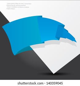 Abstract white and blue paper origami background. Vector origami Speech bubble. Vector modern abstract origami background for website or cover design. Blue stylish brochure for text and advertising.