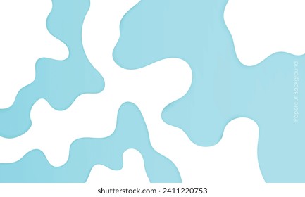 abstract white and blue papercut layers background