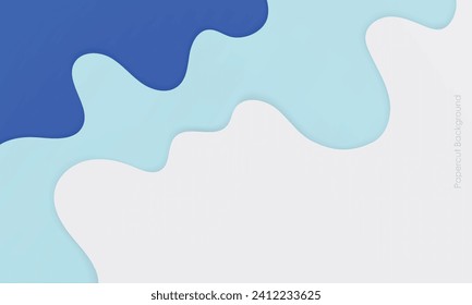 fondo abstracto de capas de papel blanco y azul