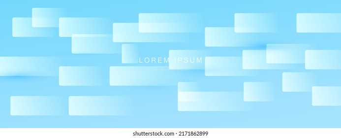 Abstrakter, weißer und blauer rechteckiger, geometrischer Hintergrund. Futuristische Technologie digitales High-Tech-Konzept. Vektorgrafik