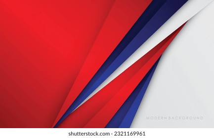 Abstract white and blue with red color modern background