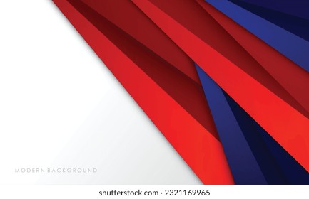 Abstract white and blue with red color modern background
