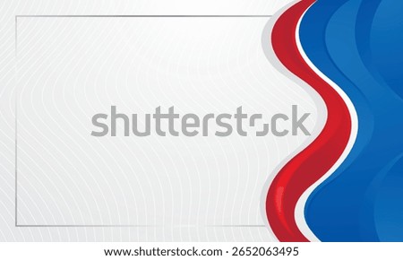 Abstract white blue red wave background