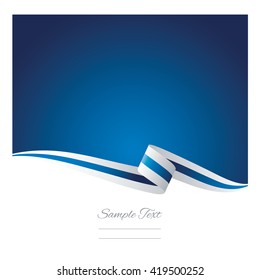 Abstract white blue ribbon vector
