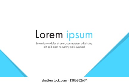 abstract white and blue  simple flat shape vector background