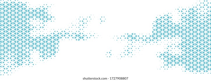 Abstract White And Blue Triangle Halftone Pattern Banner