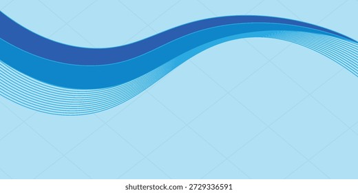 Abstraktes weißes und blaues wellenbreites Hintergrundbanner
