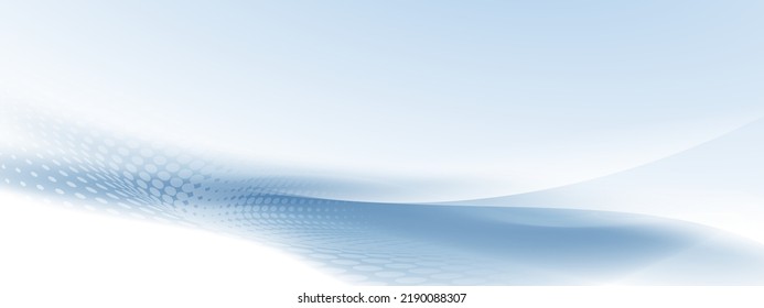 Abstract white and blue wavy with blurred light curved lines background. Vector illustration