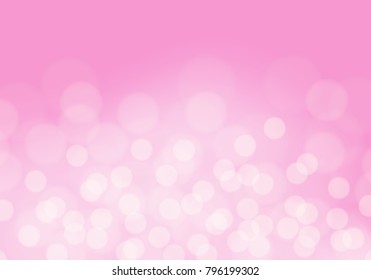 Abstract white bokeh blur on soft pink background vector illustration.