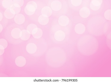 Abstract white bokeh blur on soft pink background vector illustration.