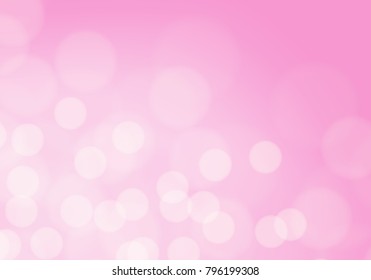 Abstract white bokeh blur on soft pink background vector illustration.