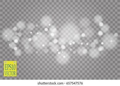 Abstract white bokeh effect explosion with sparks modern design. Glow star burst or firework light effect. Sparkles light vector transparent background. Christmas Concept. Flicker magic effect